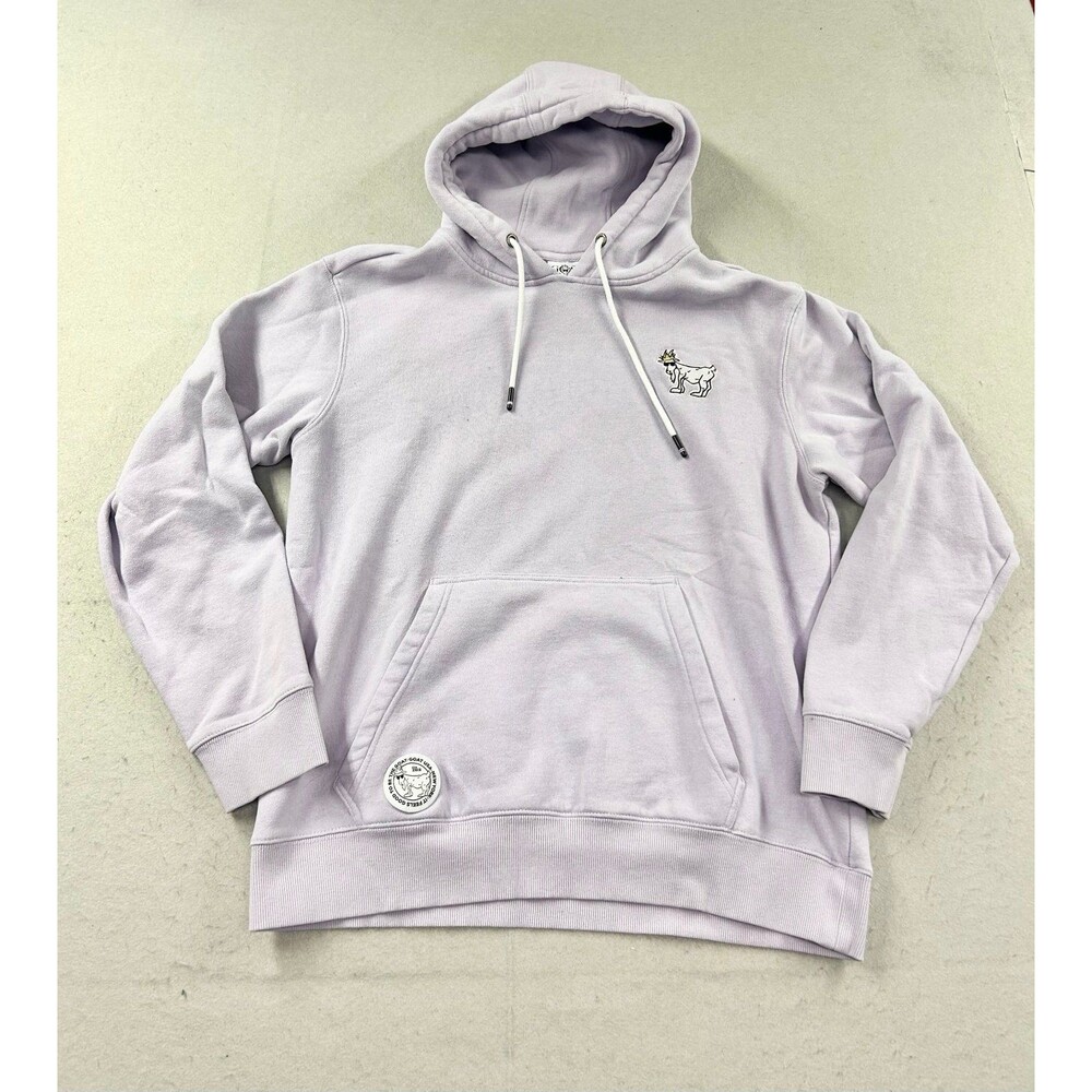 Goat USA Mens Pullover Hoodie Size Large Light Purple Sweatshirt Streetwear